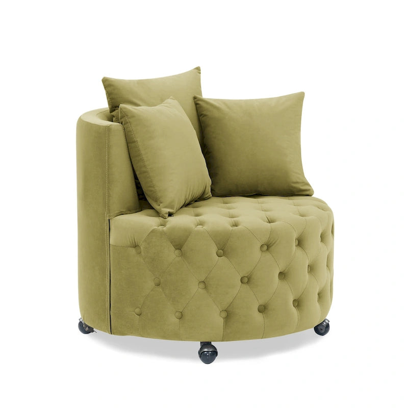 Fauteuil pivotant en velours pour salon