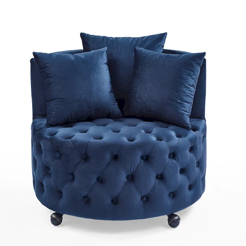 Fauteuil pivotant en velours pour salon