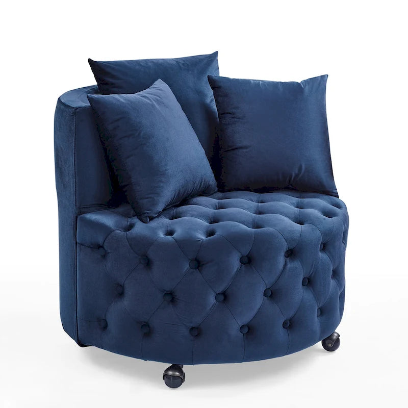Fauteuil pivotant en velours pour salon