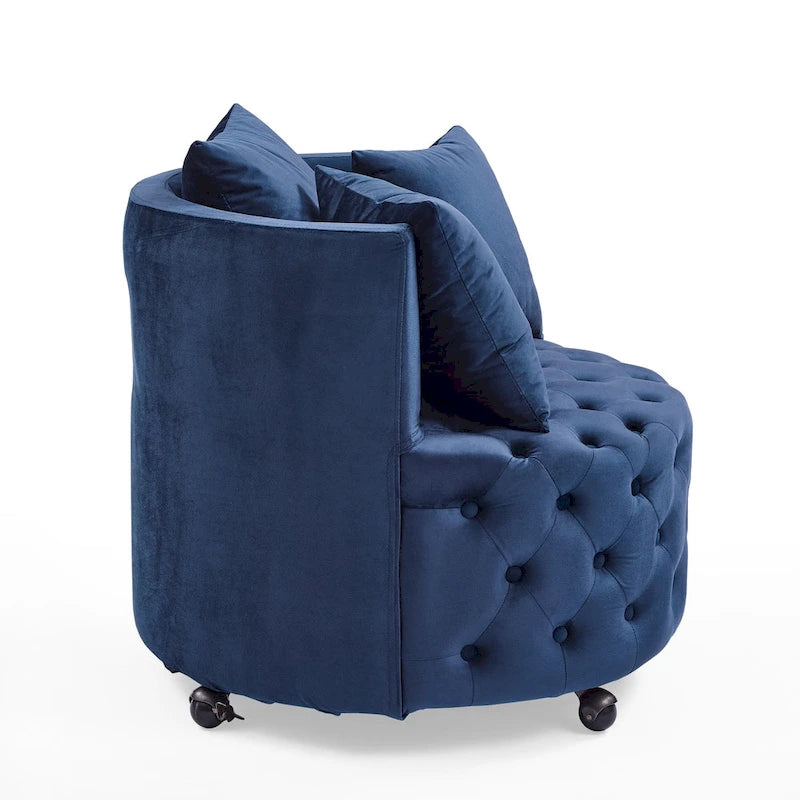 Fauteuil pivotant en velours pour salon