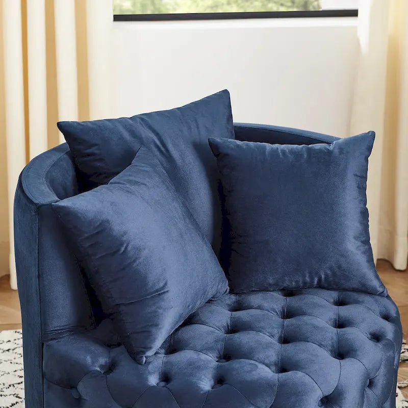 Fauteuil pivotant en velours pour salon