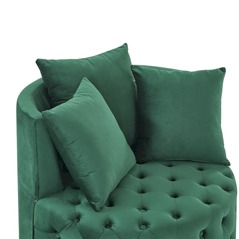Fauteuil pivotant en velours pour salon