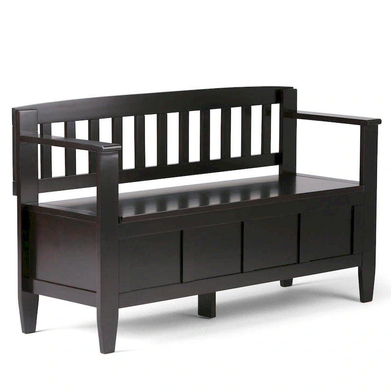 Banc de rangement contemporain en BOIS MASSIF de 48 pouces de large pour entrée - 20 pouces de large