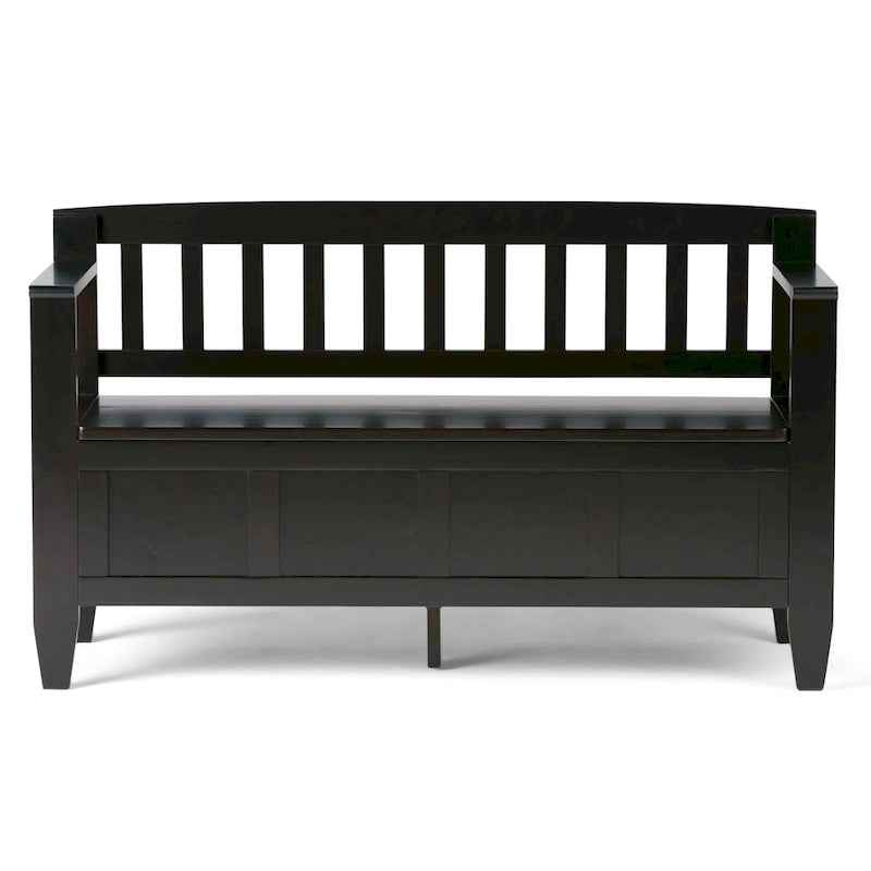 Banc de rangement contemporain en BOIS MASSIF de 48 pouces de large pour entrée - 20 pouces de large
