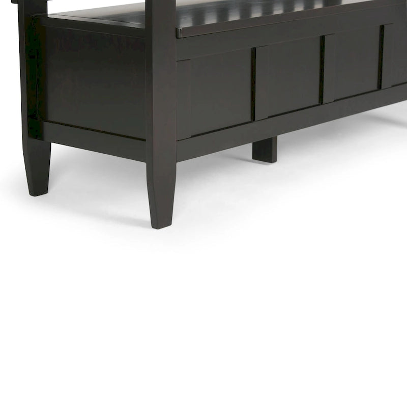 Banc de rangement contemporain en BOIS MASSIF de 48 pouces de large pour entrée - 20 pouces de large