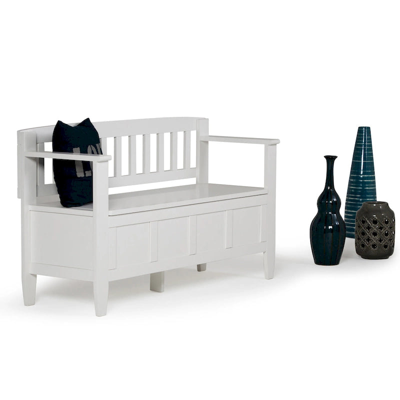 Banc de rangement contemporain en BOIS MASSIF de 48 pouces de large pour entrée - 20 pouces de large