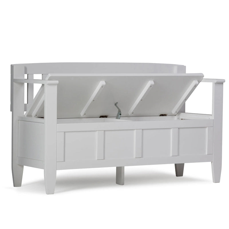 Banc de rangement contemporain en BOIS MASSIF de 48 pouces de large pour entrée - 20 pouces de large