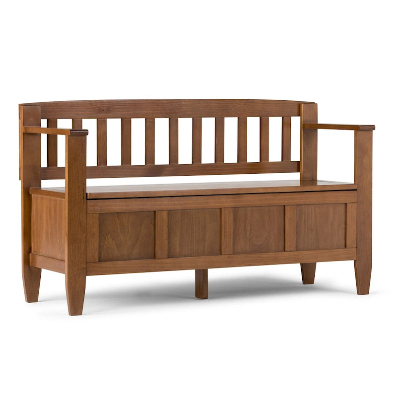 Banc de rangement contemporain en BOIS MASSIF de 48 pouces de large pour entrée - 20 pouces de large