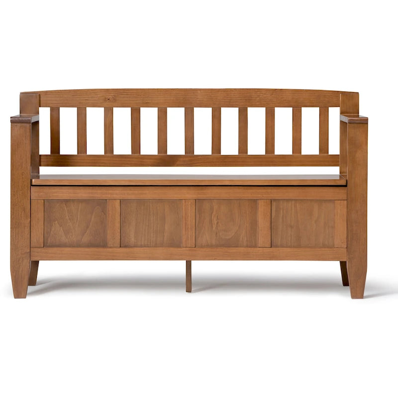 Banc de rangement contemporain en BOIS MASSIF de 48 pouces de large pour entrée - 20 pouces de large