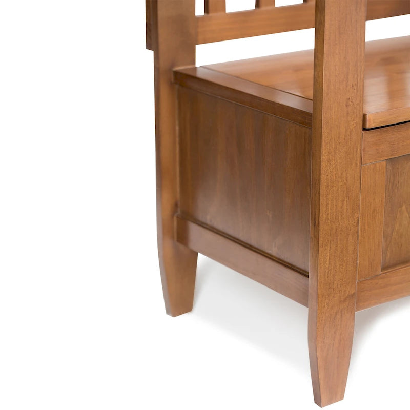 Banc de rangement contemporain en BOIS MASSIF de 48 pouces de large pour entrée - 20 pouces de large