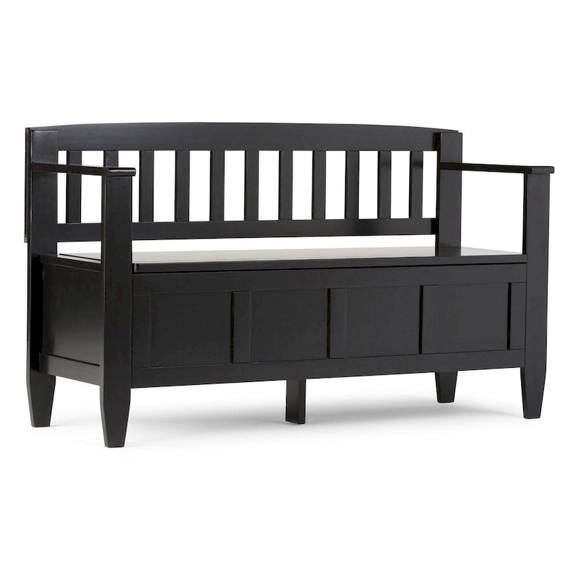 Banc de rangement contemporain en BOIS MASSIF de 48 pouces de large pour entrée - 20 pouces de large