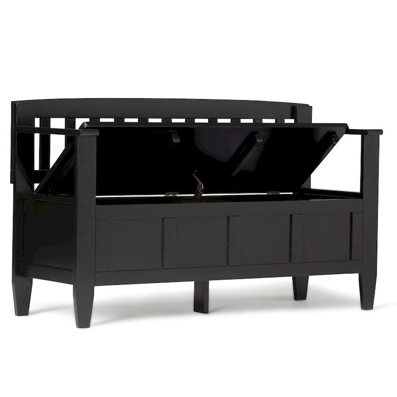 Banc de rangement contemporain en BOIS MASSIF de 48 pouces de large pour entrée - 20 pouces de large
