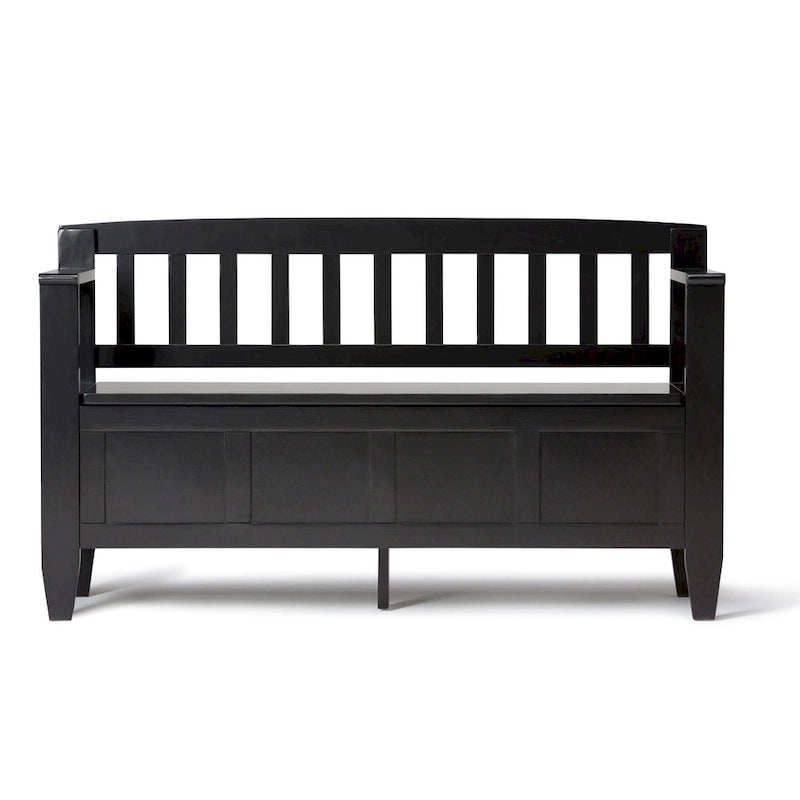 Banc de rangement contemporain en BOIS MASSIF de 48 pouces de large pour entrée - 20 pouces de large