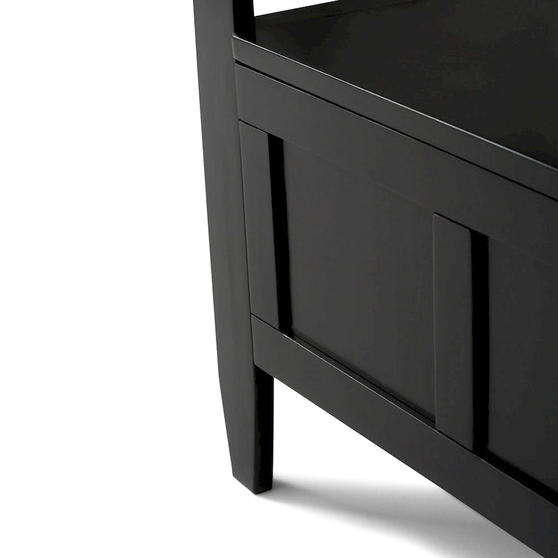 Banc de rangement contemporain en BOIS MASSIF de 48 pouces de large pour entrée - 20 pouces de large
