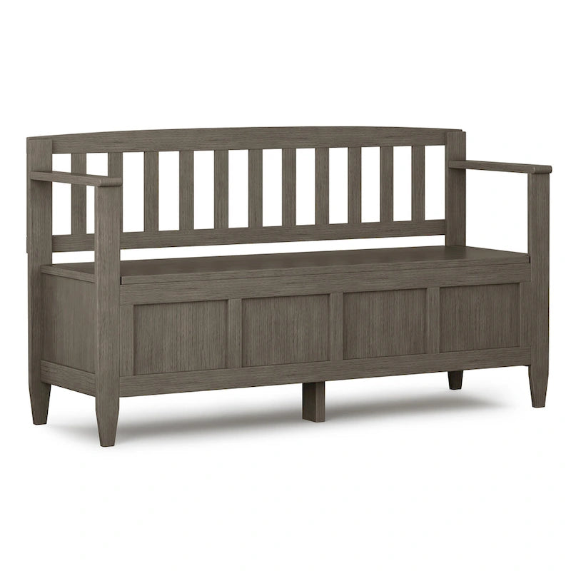 Banc de rangement contemporain en BOIS MASSIF de 48 pouces de large pour entrée - 20 pouces de large