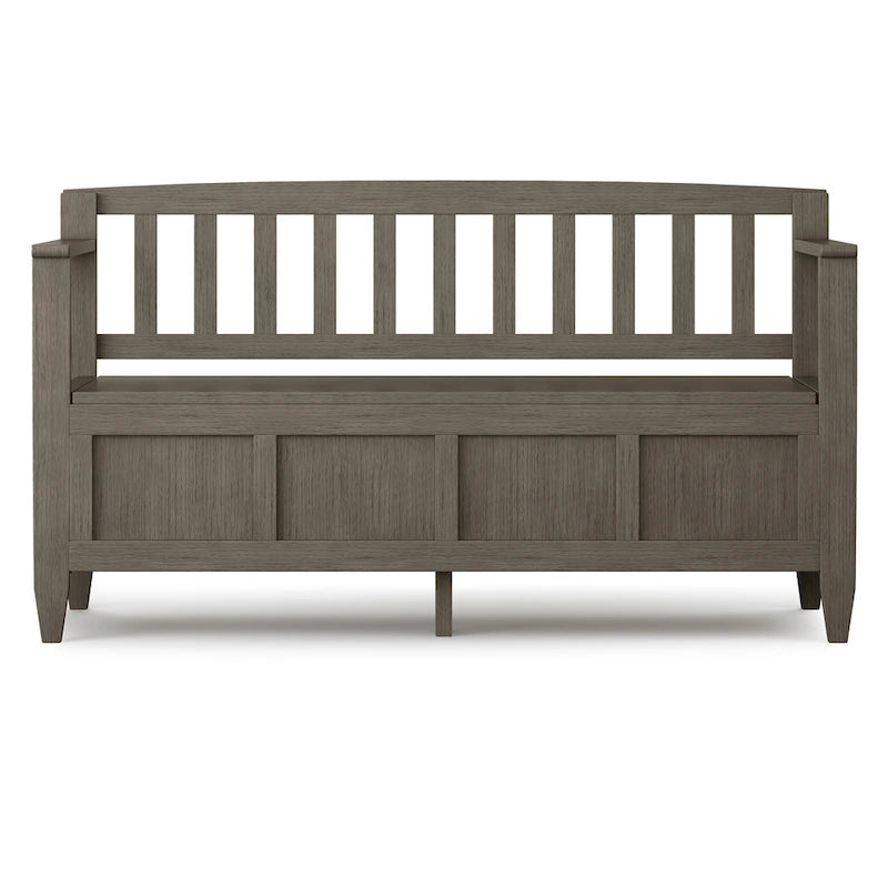 Banc de rangement contemporain en BOIS MASSIF de 48 pouces de large pour entrée - 20 pouces de large