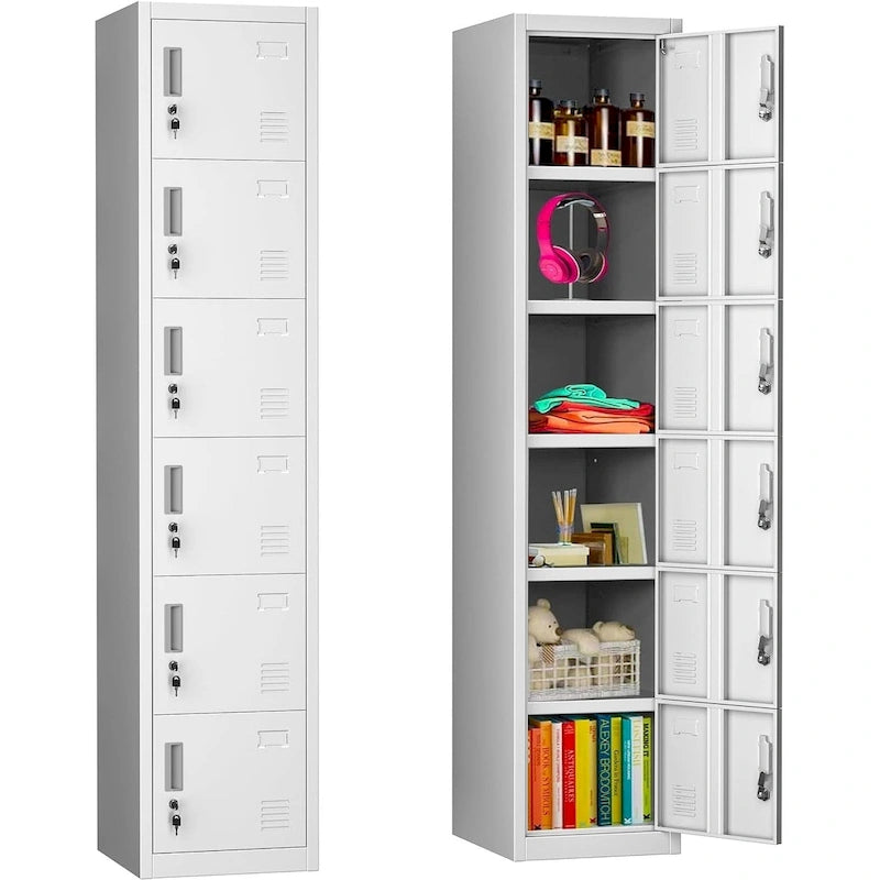 Armoire de rangement métallique à 6 portes