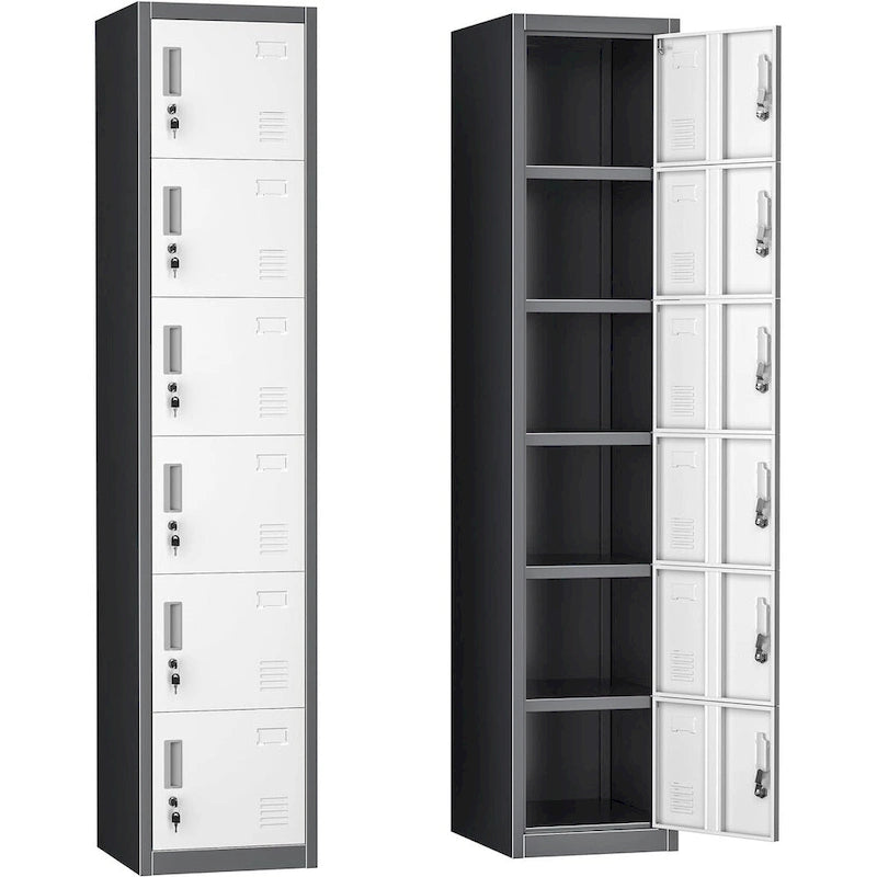 Armoire de rangement métallique à 6 portes