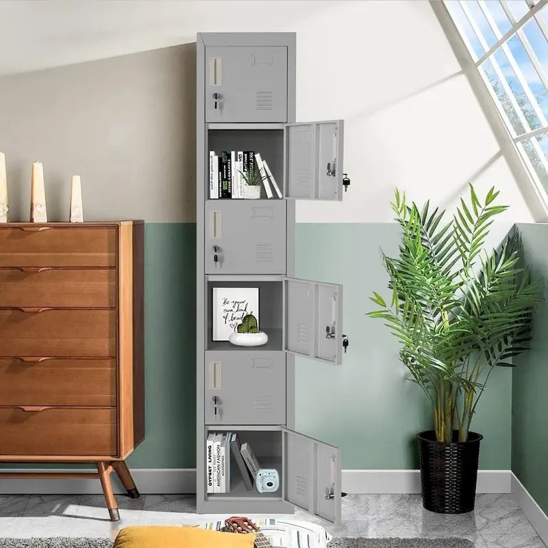 Armoire de rangement métallique à 6 portes