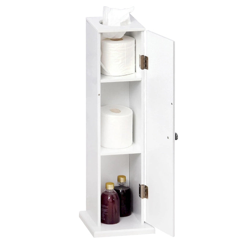 Meuble de rangement vertical blanc pour salle de bain - 7,75*7,75*25,75