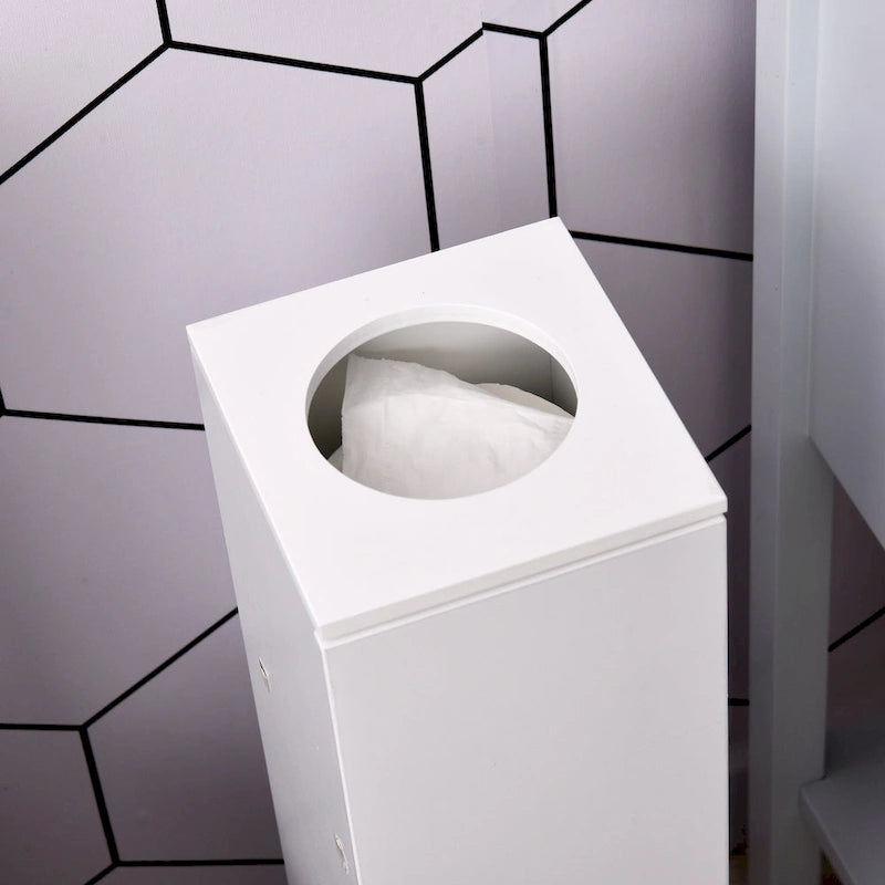 Meuble de rangement vertical blanc pour salle de bain - 7,75*7,75*25,75