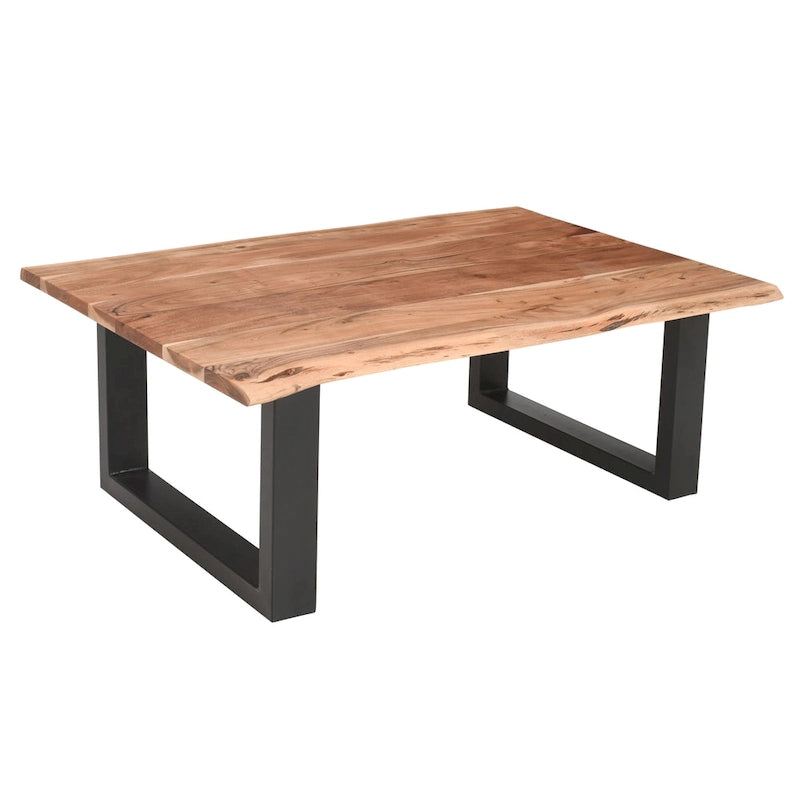 Table basse Acacia Farmhouse, bords bruts