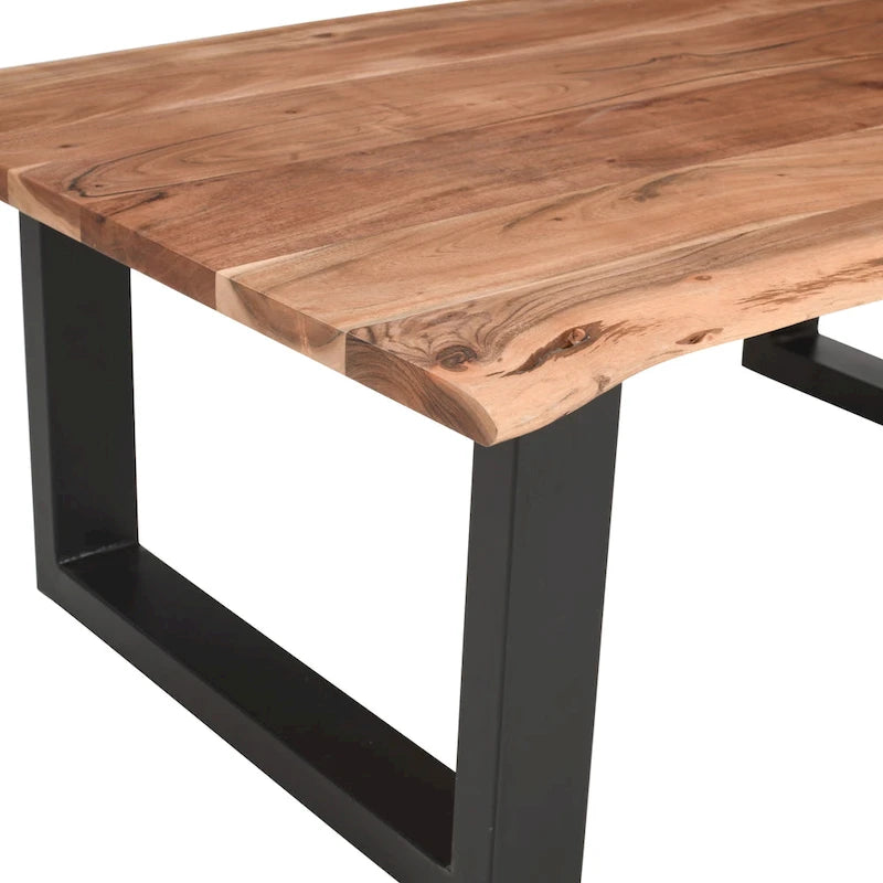 Table basse Acacia Farmhouse, bords bruts