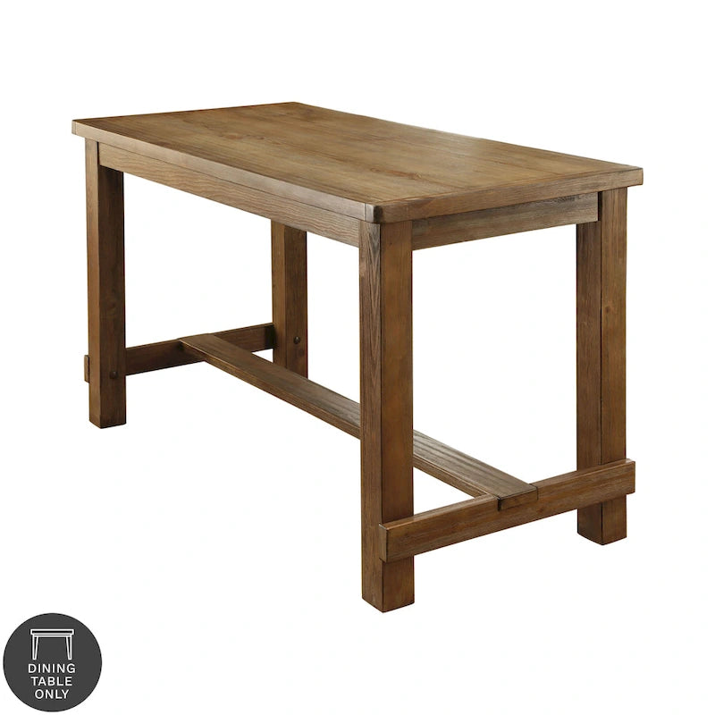 Table hauteur comptoir 60 pouces en bois massif brun rustique