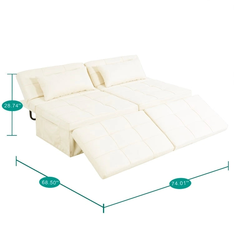 Fauteuil-lit, pouf convertible multifonctionnel 4 en 1