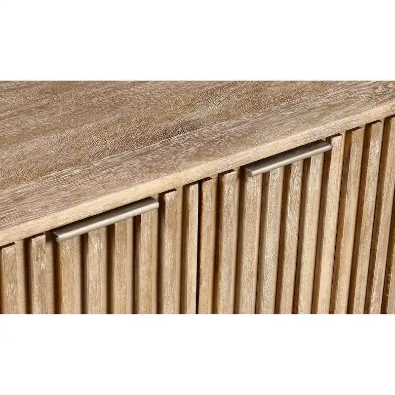 Bahut moderne du milieu du siècle de 72 pouces en bois de manguier cannelé