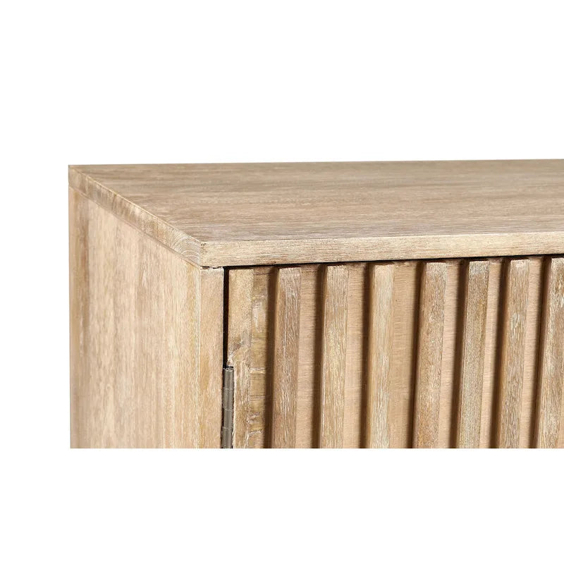Bahut moderne du milieu du siècle de 72 pouces en bois de manguier cannelé
