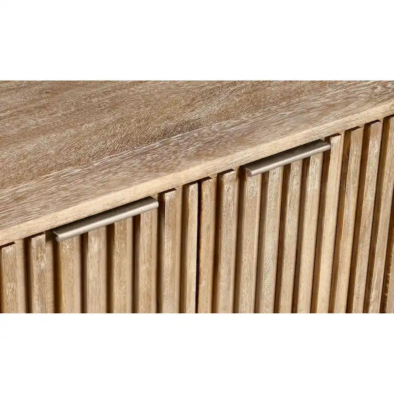 Bahut moderne du milieu du siècle de 72 pouces en bois de manguier cannelé