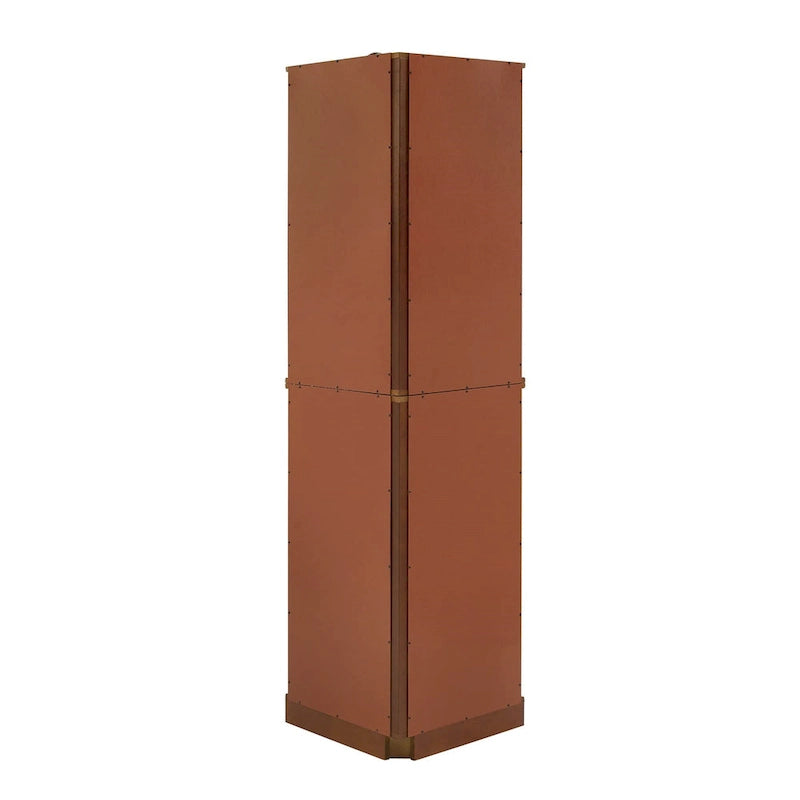 Vitrine d'angle à 6 étagères avec lumières