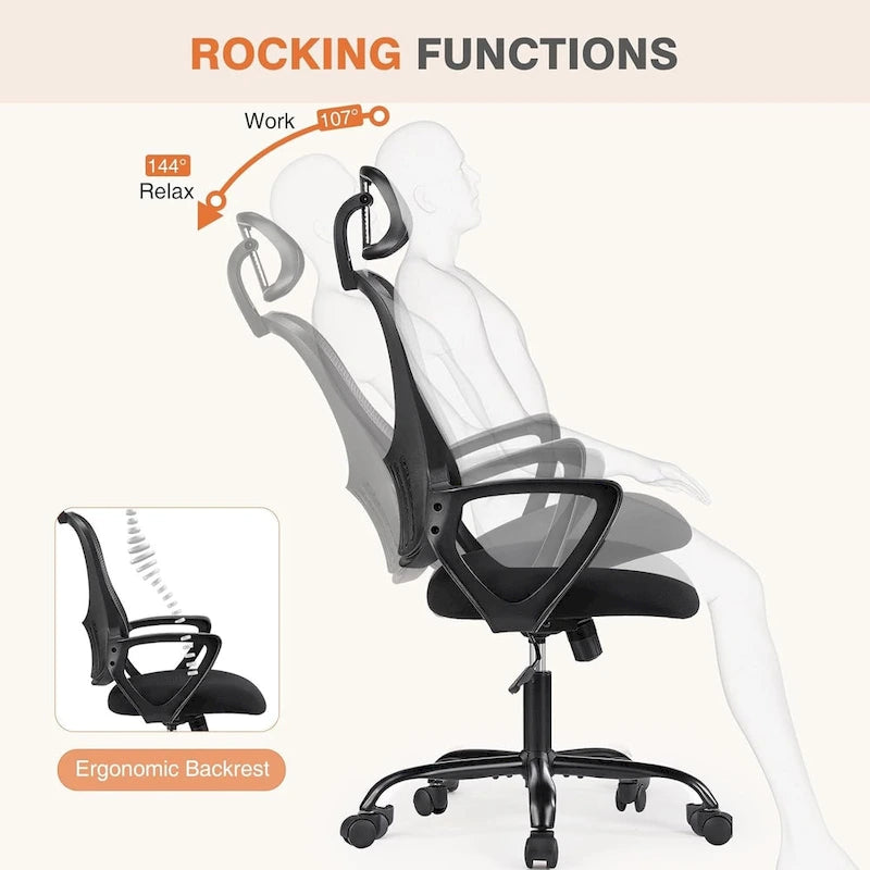 Fauteuil de bureau ergonomique à dossier haut