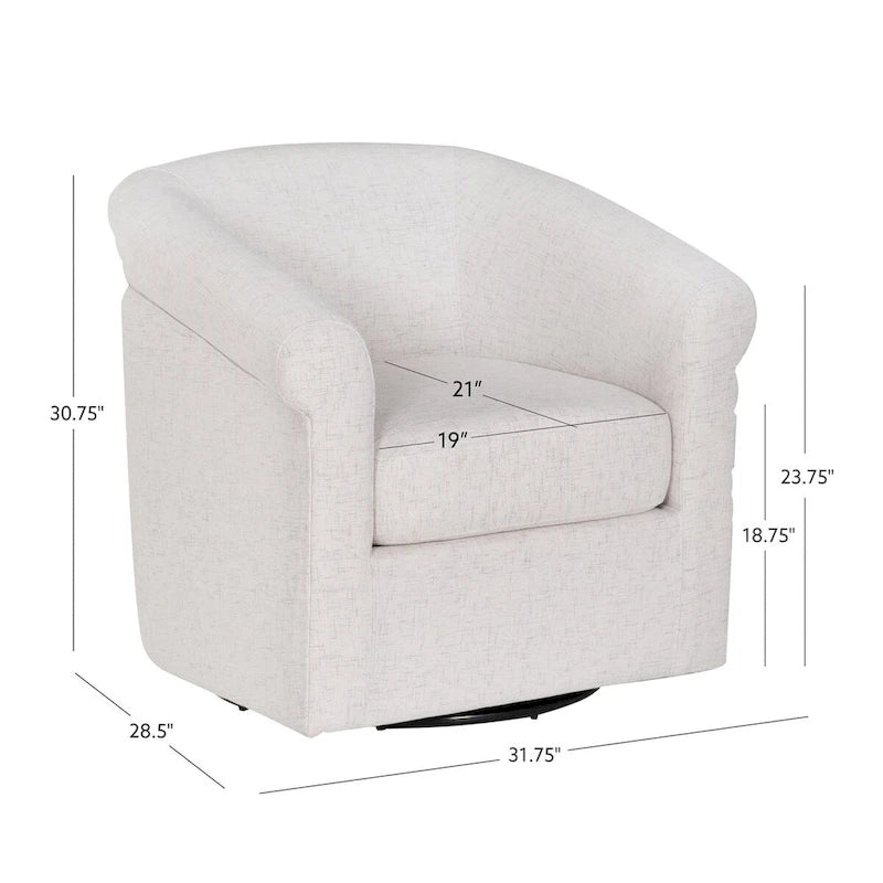 Fauteuil pivotant Bone Fabric Accent
