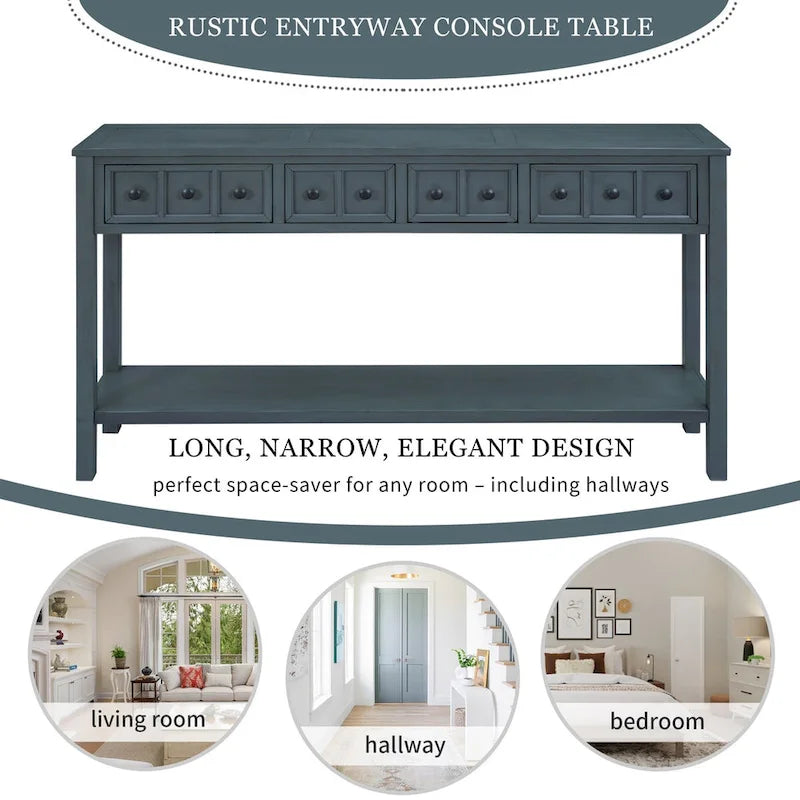 Console d'entrée rustique, 60 Table de canapé longue