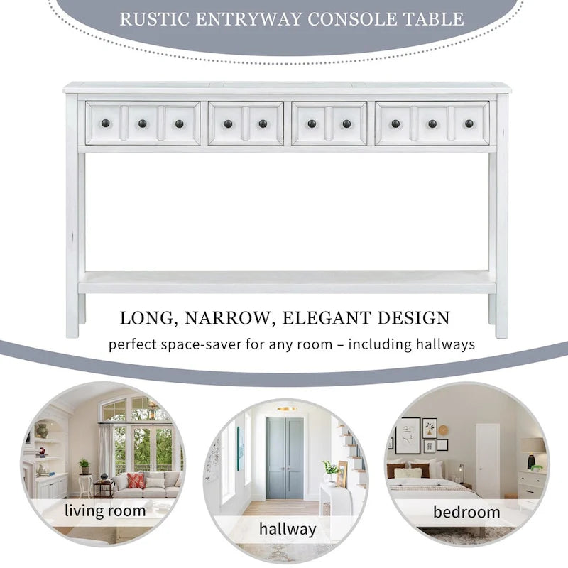 Console d'entrée rustique, 60 Table de canapé longue