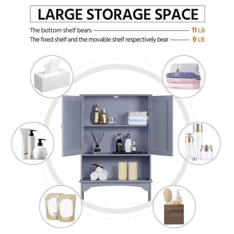 Étagère de rangement gain de place pour toilettes