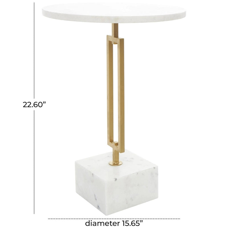 Table d'appoint géométrique en marbre